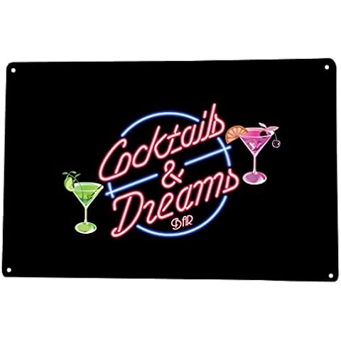 Artylicious Cocktails & Dreams sign A4 retro metal art sign Cover