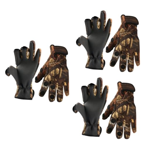 Gants de pêche thermiques et coupe-vent YARNOW taille L avec 3 doigts amovibles