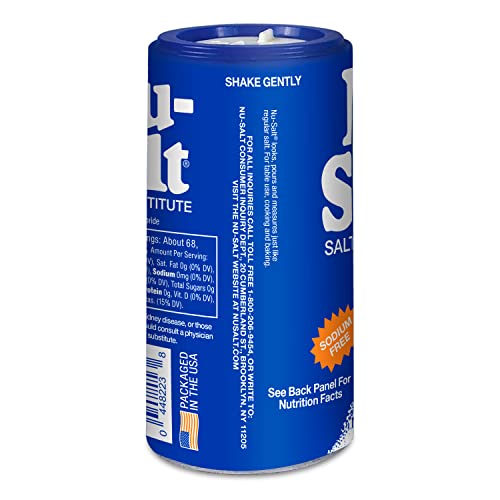 Nu-Salt Sodium-Free Salt Substitute, Contains Potassium Chloride, Table Salt Alternative, Vegan, Good For Chips, Pretzels, French Fries, Popcorn Seasoning, 3Oz Shaker Bottle (Pack Of 12) #TOP2