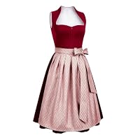 SKFLABOOF Dirndl Damen Midi Trachtenrock 'Dirndl Xs Oktoberfest Outfit Kurz Samtdirndl Lang Dirndlkleid Dirndlschürze Pink Für Grosse Grössen Maxi Modern Schürze Langes – Ansicht 4