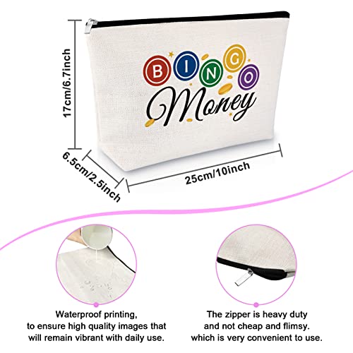 Sfodiary Bingo Game Lover Gift Makeup Bag Casino Lovers Gift for Women Bingo Player Cosmetic Bag Casino Gambling Christmas Birthday Present Travel Cosmetic Pouch2