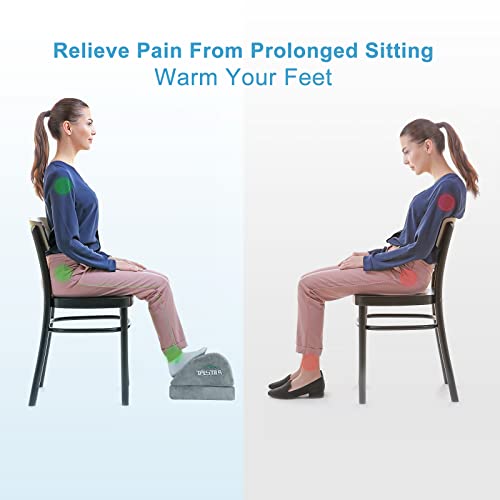 Foot Rest For Under Desk At Work, Office Desk Accessories - Foot Stool, Ergonomic Adjustable Memory Foam Footrest For Office Chair, Foot Stool For Office & Airplane Travel - Back & Leg Pain Relief #TOP4