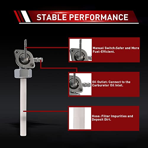 WOOSTAR 13mm Benzinhahnventil mit Filter Gastankschalter Ersatz für 50ccm 70ccm 90ccm 110ccm 125ccm 150ccm 200ccm 250ccm ATV Quad 4 Wheeler Dirt Pitbike Go Kart
