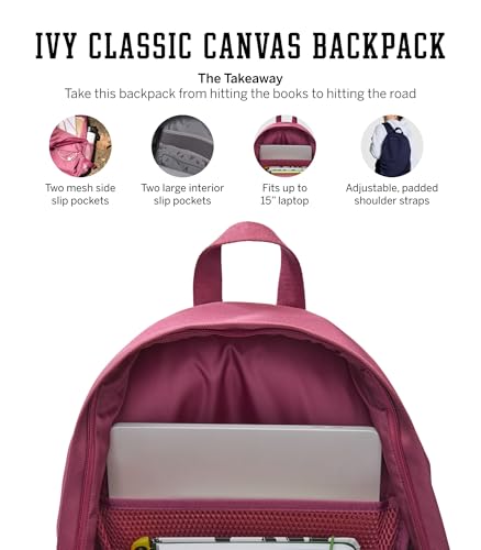 Image of Victoria's Secret Women's Classic Canvas Backpack, Backpack for women, Red Violet, O /S