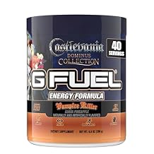 G Fuel Castlevania Vampire Killer Energy Drink Powder, Pre Workout Caffeine Mix for Gaming, Sugar Free Focus Amino + Antioxidants, 9.9oz Pineapple Guava Citrus, 40 Servings