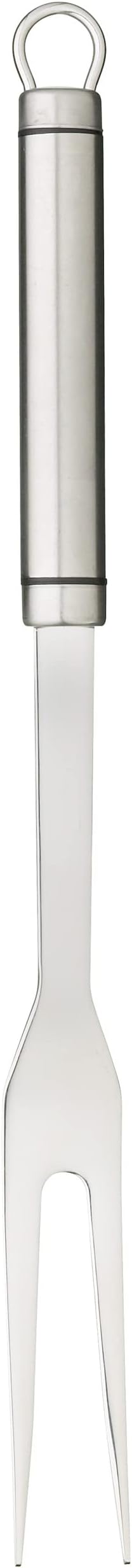 Professional Meat Carving Fork, Long Oval Handled, Stainless Steel, Essential Kitchen Accessory for Serving, Silver