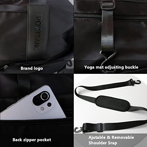 Sport Duffle Bag For Men Women, Gym Bag With Yoga Mat Holder And Shoe Compartment Yoga Bag Workout Overnight Weekender Travel Duffle Bags With Luggage Sleeve (Sports Duffel Bags, Black) #TOP5
