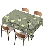 Japanese pattern tablecloth, 60x120 inch, Waterproof Stain Wrinkle Resistant Reusable Table Cloth, f
