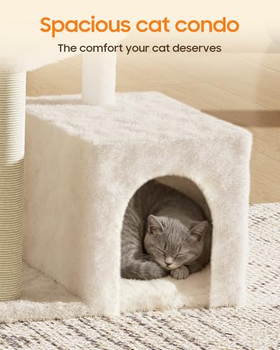 Arbre à chat MeowHomm AMZ_B16 beige pour petits et grands félins