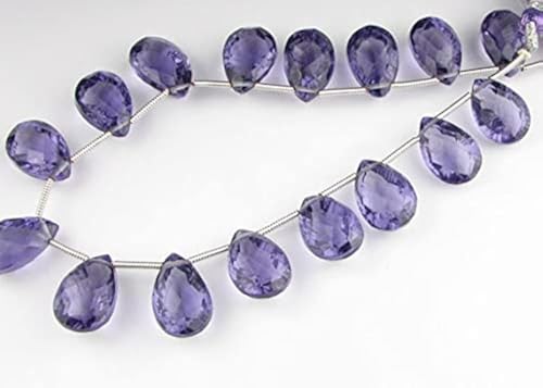 Améthyste violette concave puffed pear en paire assortie de 14mm
