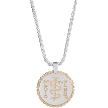 MEDICALERT Foundation French Elite Medical ID Necklace Sterling Silver