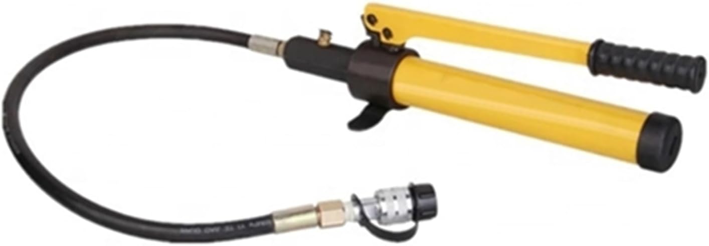 450cc Single-Acting Hydraulic Hand Pump 850 psi Max PressureHydraulic Cylinder Manual Hydraulic Hand Pump Multi Section Jack with Pressure Gauge (Oil Pipe Length:4m)