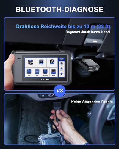 Foto von MUCAR OBD2 Diagnosegerät Für Alle Fahrzeuge,VO6 Diagnosegerät Auto Mit 28 Servicefunktionen & Alle Systemdiagnosen Für Immer Frei,Auslesegerät Auto Mit Bluetooth