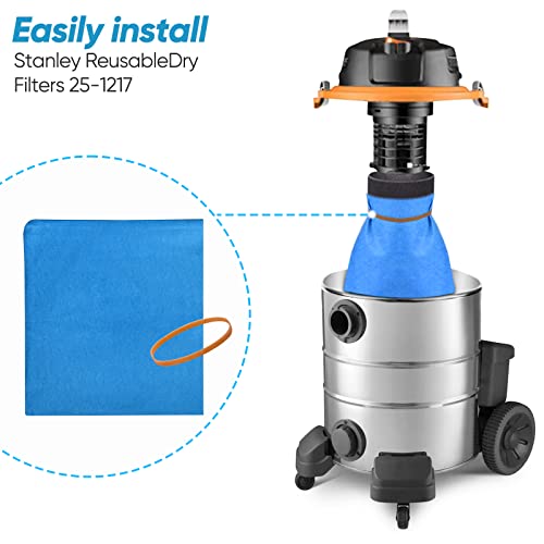 Reusable Dry Filters for Stanley Wet/Dry Vacuum, 1-5 Gallon (6 Pack)