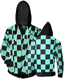 Baycon Green Hoodies Cosplay Costume Zip up Jacket Sweatshirt Top