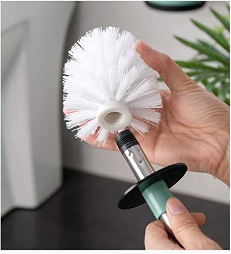 Juego de escobilla de inodoro para montaje en pared, soporte sin taladro, kit creativo de limpieza de baño, elegantes cepillos de inodoro blancos y soporte para un fácil mantenimiento e higiene