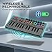 RockJam 25-Key Rechargeable USB MIDI Keyboard Controller – Mini Piano Keyboard with Velocity-Sensitive Pads, Synth Controller, Bluetooth/Wired MIDI, Arpeggiator, DAW Compatible