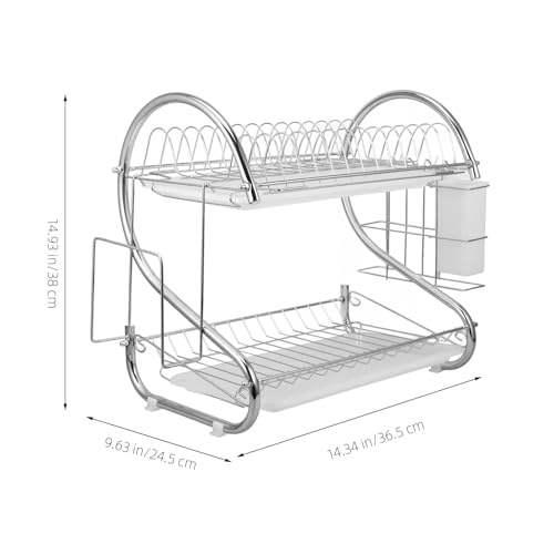 Estante de almacenamiento Gadpiparty escurre platos plegable premium de acero inoxidable 3