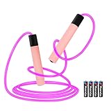 Kinder springseil Led Licht Springseil Achort Jump Rope Einstellbare Länge Speed Rope Perfekt für Kinder Fitness Mädchen und Jungen Übung Gewichtsverlust 2.8M/9.2FT (Rosa)