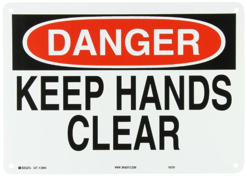 Panneau plastique Brady 22994 Keep Hands Clear signalétique danger 25x35 cm