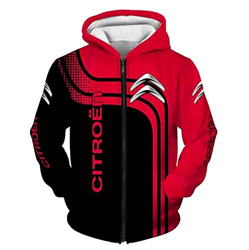 Pour Des Hommes Pull À Capuche, Pull Vestes Arrêtez-Vous Pour Ci.T-Ro-En Sweat-Shirt Cardigan Avec Cordon De Serrage Zip Intégral Encapuchonné Veste De Survêtement Pour Unisexe,Rouge,XL/X~Large