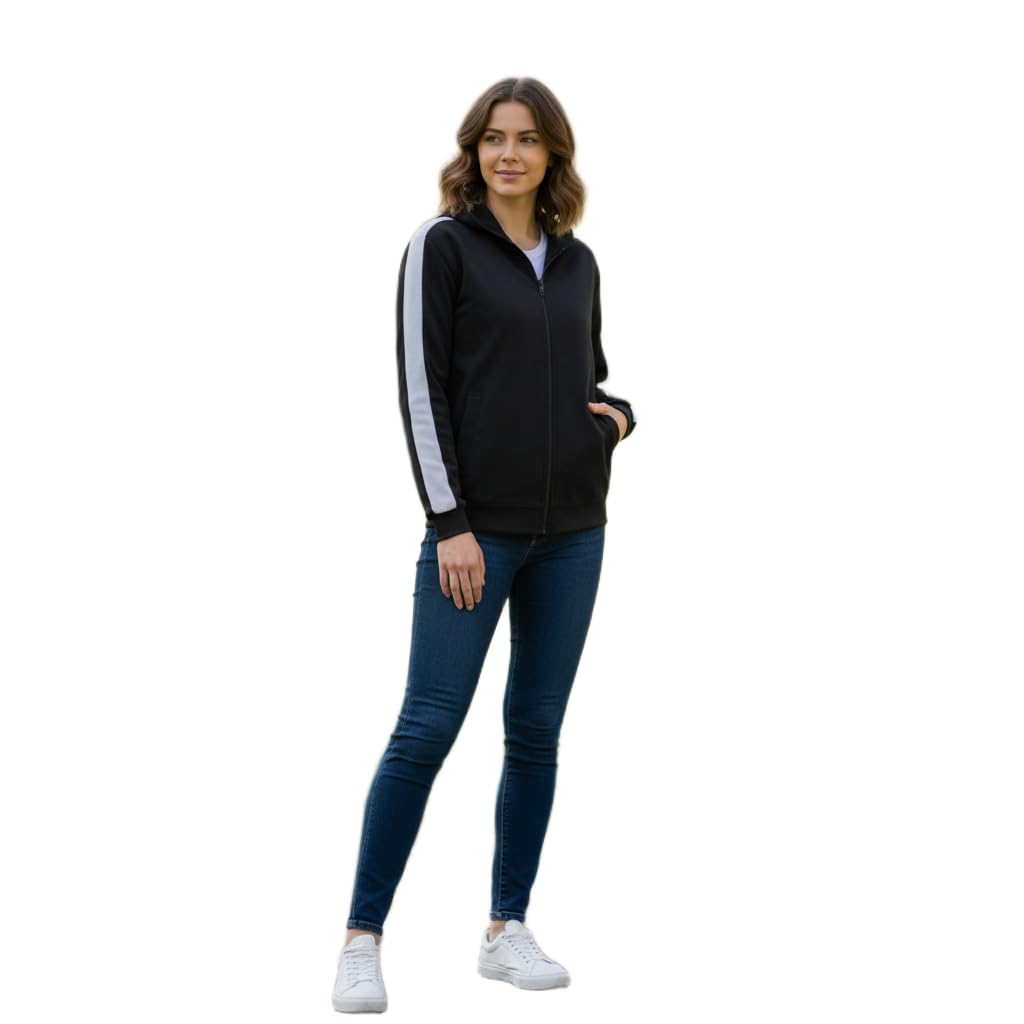 the classic togs Plus Size Women Sport Jacket | Trendy Full Zip Hooded Sweatshirt | Casual Gym Wear Jacket-picture-11