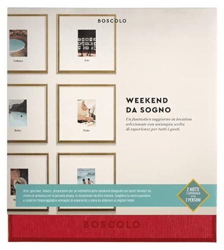 Boscolo Gift Weekend da Sogno - Cofanetti Viaggio Regalo per 2 Persone, Idee Regalo Donna e Uomo di 2 Notti in Hotel con Colazione Inclusa ed Esperienza a Scelta, Regali per Lei e Lui, Validità 1 Anno