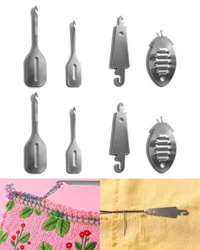 Serger Seam Hook to Secure Loose Thread Tails and Automatic Multifunctional Needle Threader for Sewing Machine Hand Sewing Embroidery Yarn and Needlepoint