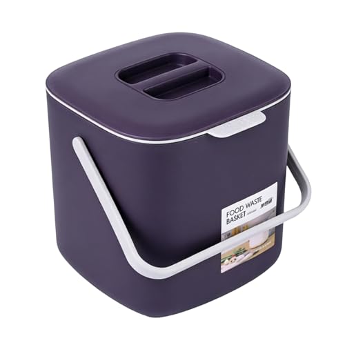 Papelera de escritorio con tapa: mini cubo de basura compacto para mesas y encimeras