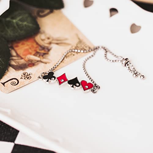 Card Player Bracelet Adjustable with the 4 Suit of Cards Hearts Spades Diamond Clubs Poker Casino2