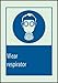 Brady 90199 Glow-In-The-Dark Self-Stick Polyester Bradyglo Personal Protection Sign, 10" X 14", Legend "Wear Respirator (with Picto)"
