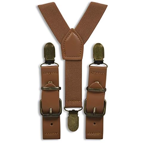 London Jae Apparel Cognac Suspenders - Wedding Groomsmen/Ring bearer outfit (Adult) Cover