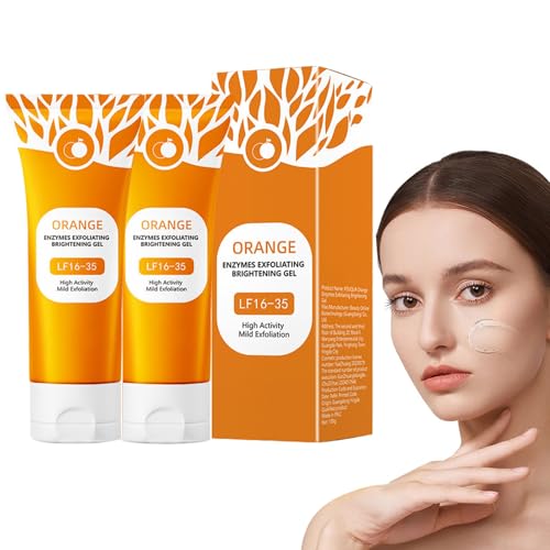 Orange Exfoliating Gel,2pcs Gel Exfoliante Facial,Limpiador Facial Exfoliante Suave De Naranja,Gel Exfoliante Facial De Naranja Natural,Orange Facial Exfoliate Gels,Limpia Piel Para Cara Y Cuerpo