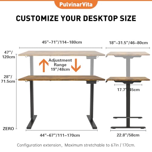 Image of Dual Motor Standing Desk Frame, Ergonomic Stand Up Desk Base Workstation with Cable Management Tray, Headphone Hook for Home Office