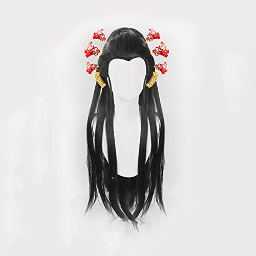 Miniatura 2 de Anime comic Demon Slayer Kimetsu no Yaiba Cosplay Pelucas Daki Cosplay peluca resistente al calor sintético peluca larga negro pelo recto