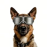 NAMSAN Dog Sunglasses Medium Large Breed, Wide Snout, UV Protection Dog Goggles for Large Dogs, Driving Glasses for Dogs Stick Head Out Car Window, Windproof Dustproof, Adjustable, Cool Black