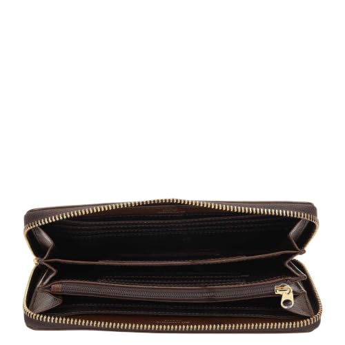 Image of Da Milano Premium Leather Wallet for Women | Multi Compartment Travel Wallet - Brown