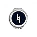 White Music Flat Signature Black Hand Compact Mirror Round Portable Pocket Glass