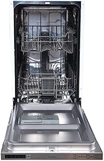 Statesman BDW4509 Integrated Slimline 9 Place Dishwasher, Half Load Wash Function, 3/6/9 Hour Timer, 45cm Wide, White