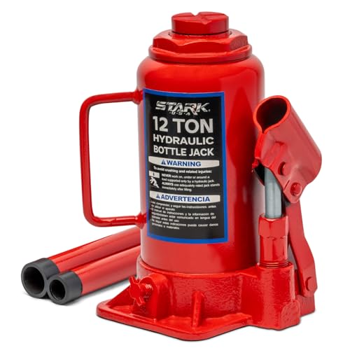 Image of XtremepowerUS 12 Ton (24,000 Lbs) Capacity Hydraulic Lifting Bottle Jack Fit Repair Automotive for Car, Pickup, Truck, RV, Auto Repair Vehicle Tand House Lift W /Long Handle