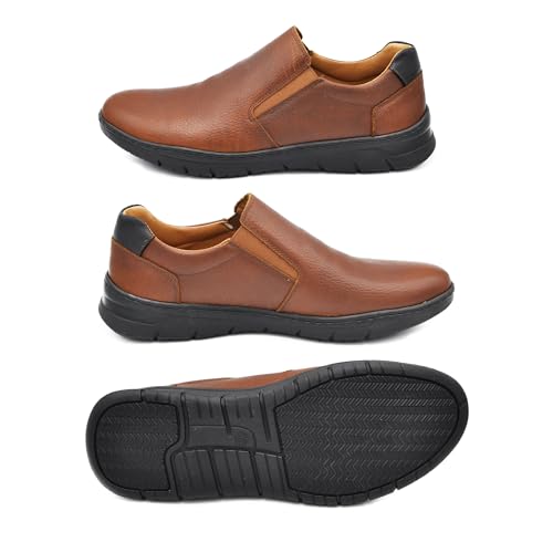 Zapatos de piel Zerimar: mocasines de hombre sin cordones para trajes de boda y vestir casual 4