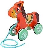 Förderung des Entwicklungswachstums: Dieses Pull-and-Push-Spielzeug hilft Kleinkindern, die motorischen Fähigkeiten, die Hand-Auge-Koordination und das Gleichgewicht zu verbessern und es zu einem hervorragenden Entwicklungswerkzeug für frühkindliches Lernen zu machen..Schieben Sie Spielzeug für Kleinkinder 1-3 hölzerne Kleinkindspielzeug