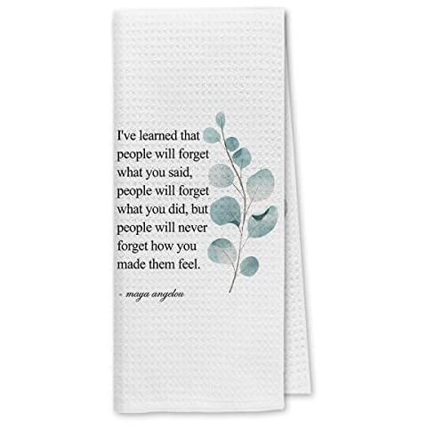 Dibor Maya Angelou Quote Kitchen Towels Dish Towels Dishcloth,I've Learned That People Will Forget What You Said Decorative Absorbent Drying Cloth Hand Towels Tea Towels for Bathroom Kitchen Cover