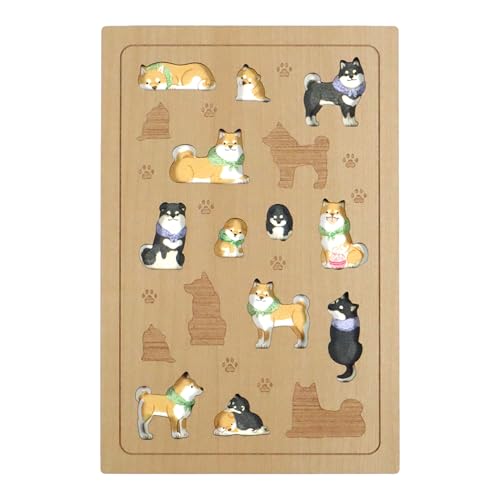 御朱印帳 木製 表紙 ご朱印帳 可愛い おしゃれ 猫 花柄 大判サイズ カバー (カバーなし, 柴犬)