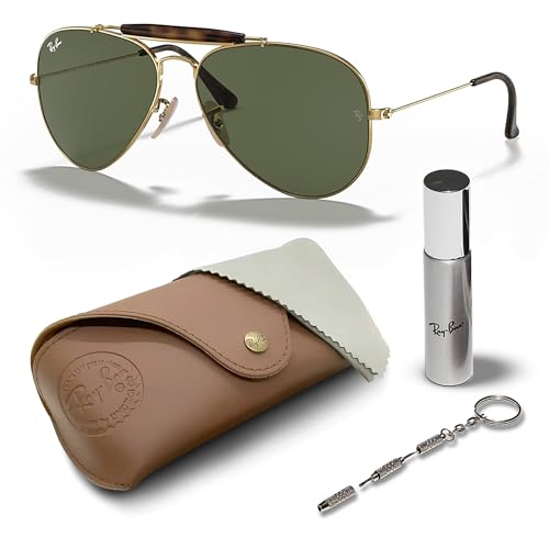 Ray-Ban RB3029 OUTDOORSMAN HAVANA COLLECTION Pilot Shaped Sunglasses for Men & Women with Official RAYBAN Eyewear Kit