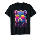 Colorido ratón con Gafas gráfico Camiseta