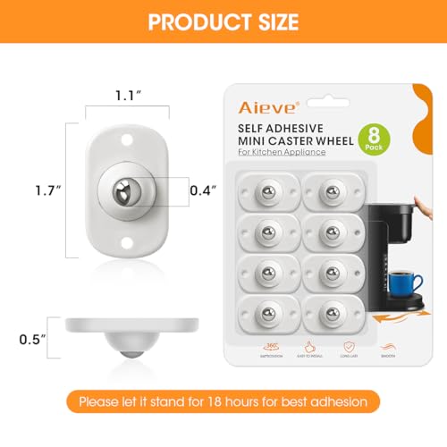 Image of Aieve Appliance Rollers, 8 Pack Small Appliance Sliders for Easy Moving