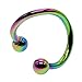 HuntGold 2 X Stylish Multifunction Unisex S Twist Nose Lip Eyebrow Ring Earring Nose Stud(colorful)
