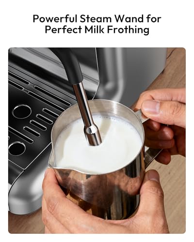 Image of EUHOMY Espresso Machine with Grinder, 20 Bar Coffee Maker with Milk Frother Steam Wand, Professional Expresso Coffee Machines with Removable Water Tank, Latte & Cappuccino Machine for Home Barista