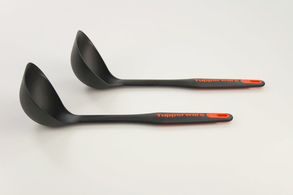 TUPPERWARE Griffbereit Schöpflöffel schwarz-orange (2) TOP-Schöpflöffel Löffel